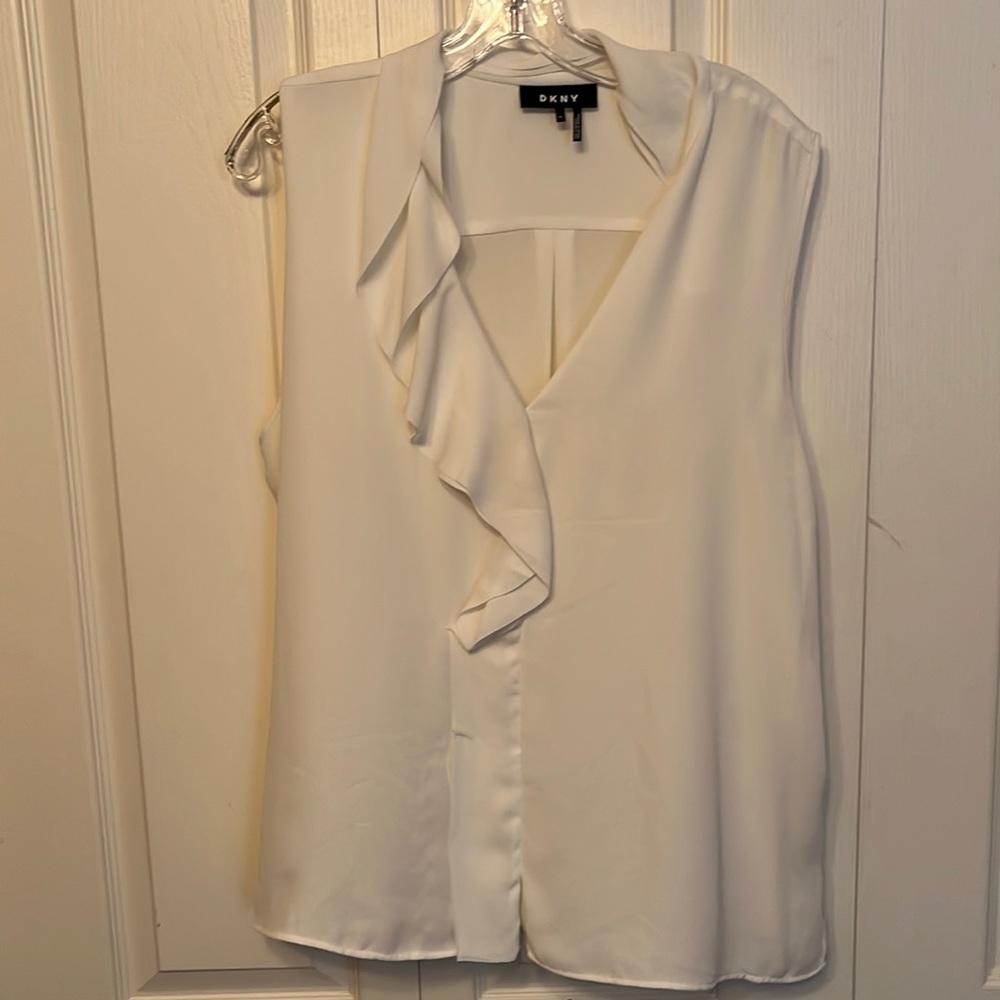 DKNY white sleeveless top